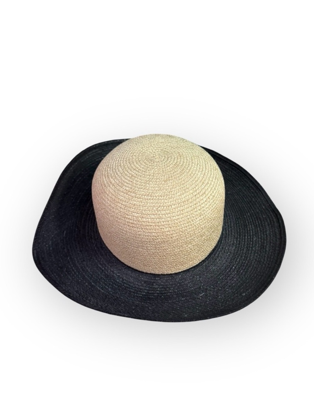 👒👒👒Vintage Saks Fifth Avenue Two-Tone Straw Hat Size Small 21 “ PICNIC!!🧺